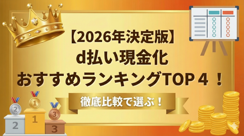 【2026年最新】d払い現金化おすすめランキング！即日振込の優良店4選を徹底比較
