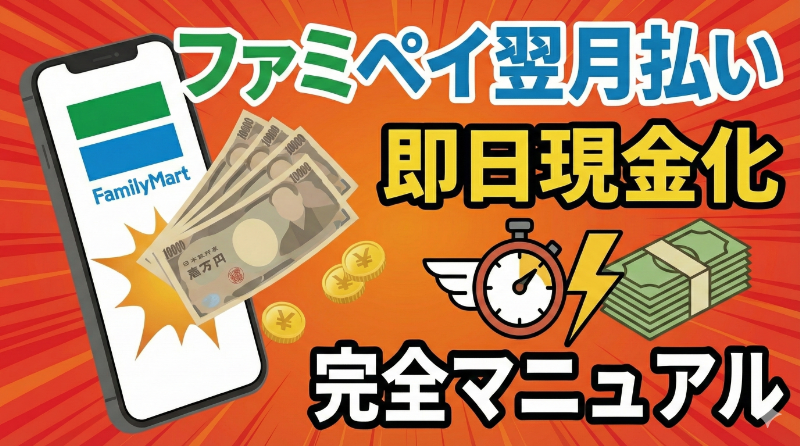 ファミペイの翌月払い現金化