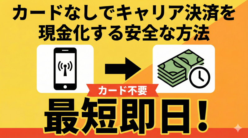 カードなしでキャリア決済を現金化する安全な方法